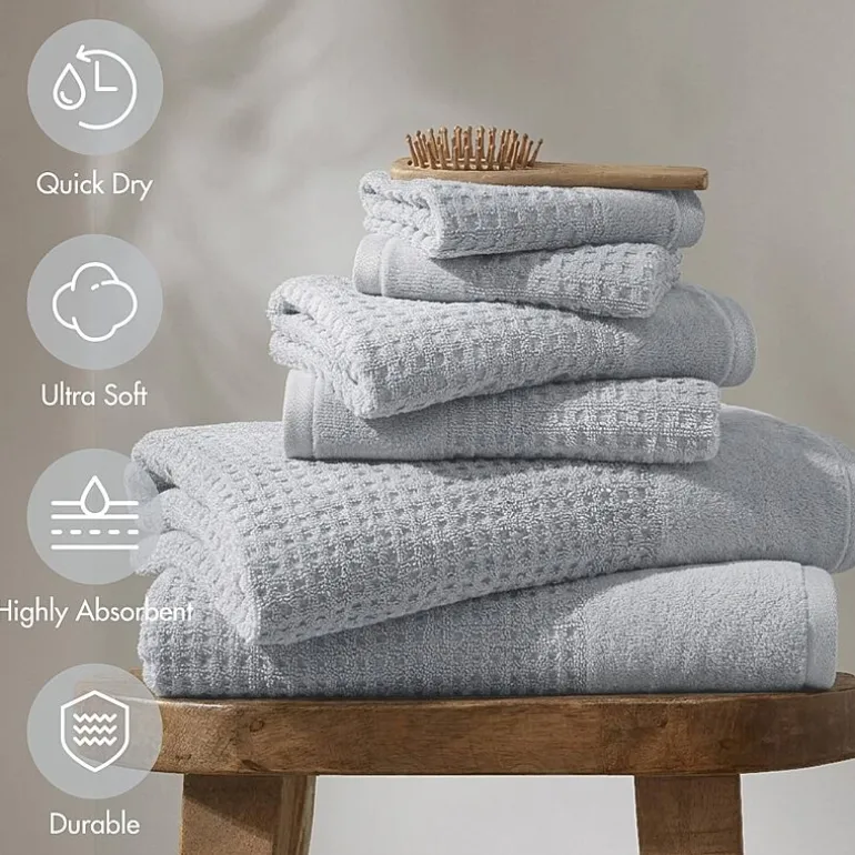 Madison Park Spa Waffle 6-pc. Quick Dry Bath Towel Set