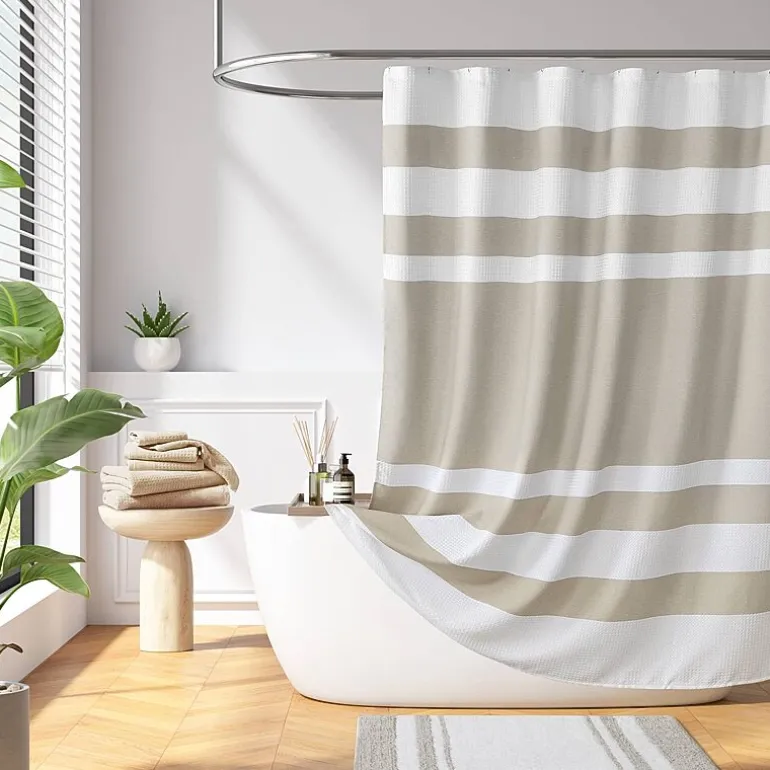 Madison Park Spa Waffle With 3m Treatment Shower Curtain