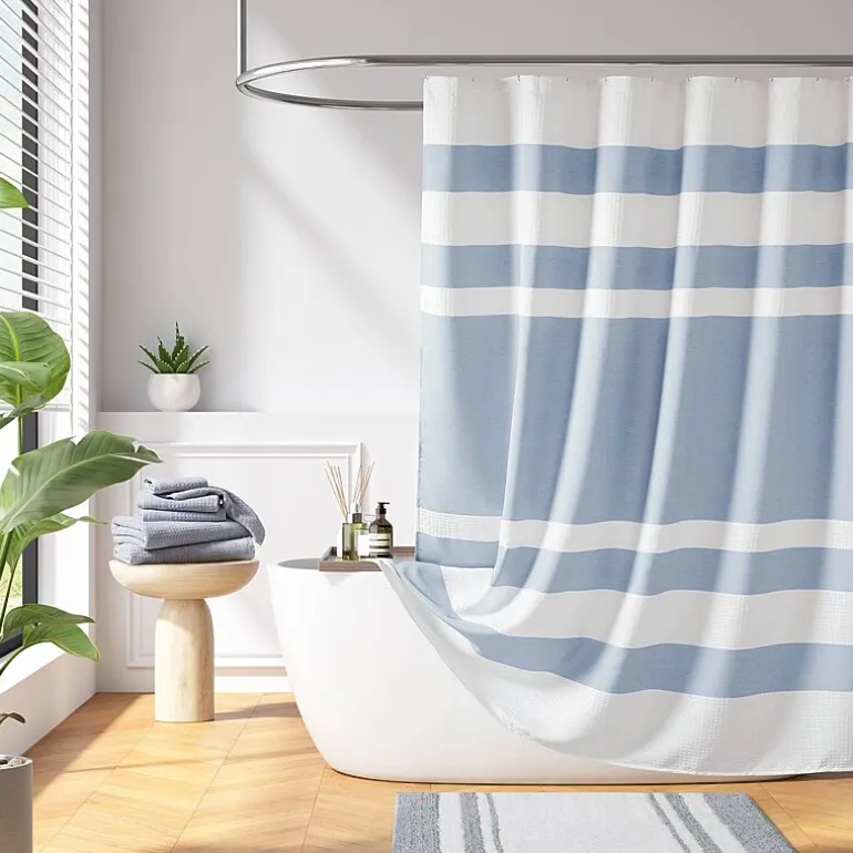 Madison Park Spa Waffle With 3m Treatment Shower Curtain