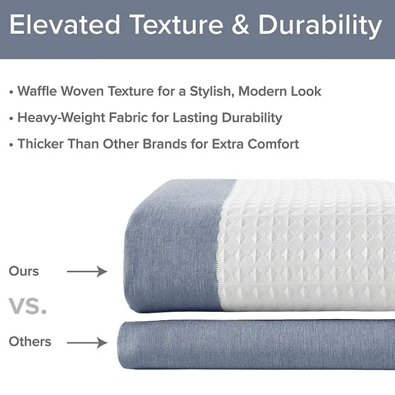 Madison Park Spa Waffle With 3m Treatment Shower Curtain