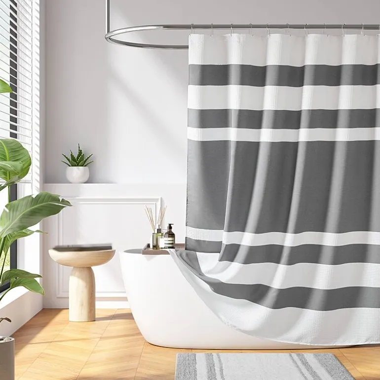 Madison Park Spa Waffle With 3m Treatment Shower Curtain