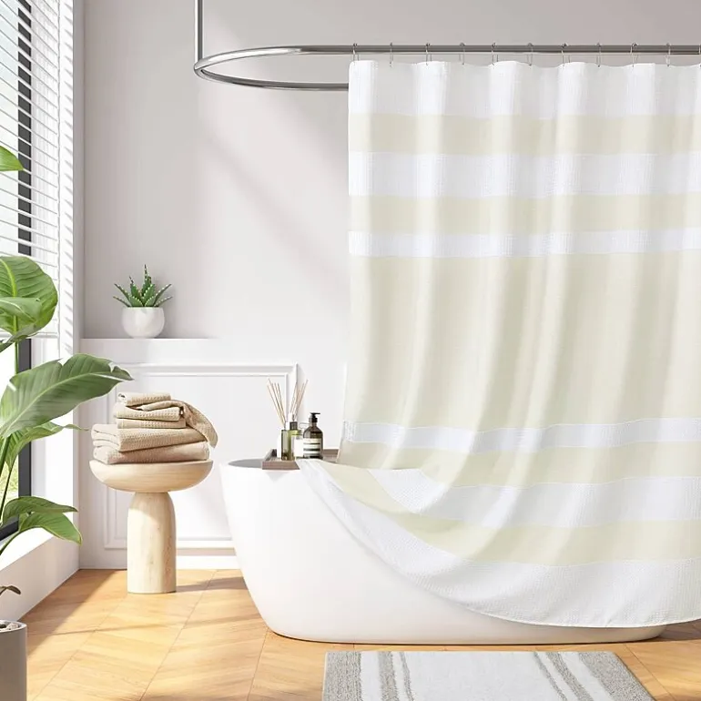 Madison Park Spa Waffle With 3m Treatment Shower Curtain