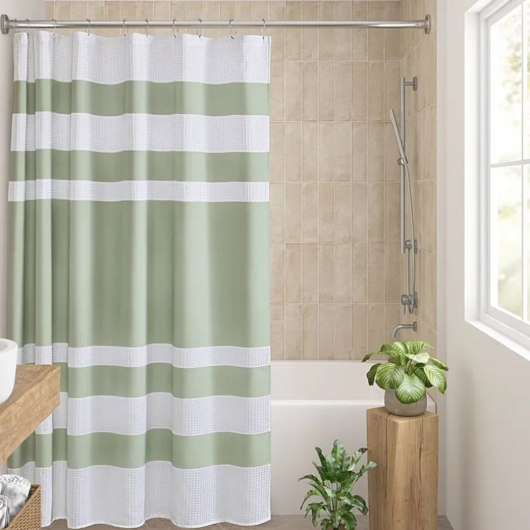 Madison Park Spa Waffle With 3m Treatment Shower Curtain