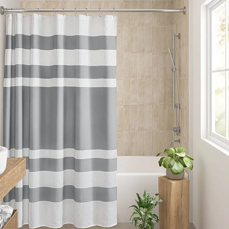 Madison Park Spa Waffle With 3m Treatment Shower Curtain