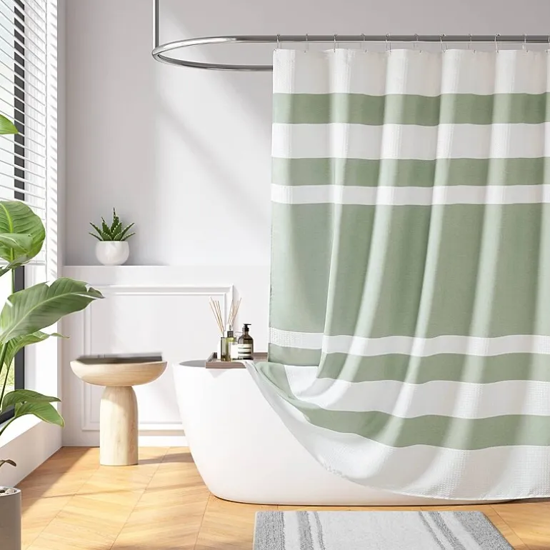 Madison Park Spa Waffle With 3m Treatment Shower Curtain