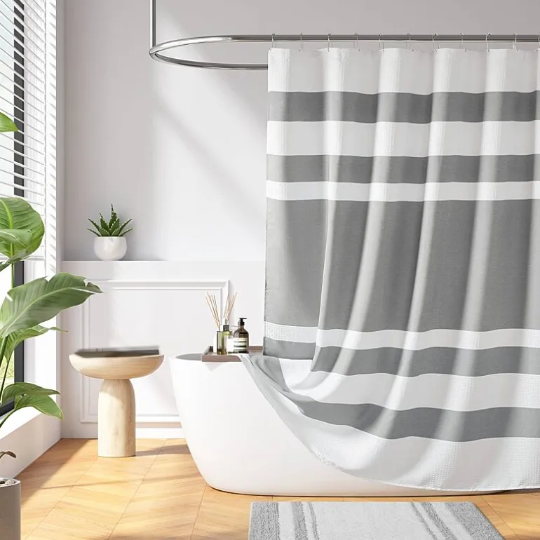 Madison Park Spa Waffle With 3m Treatment Shower Curtain