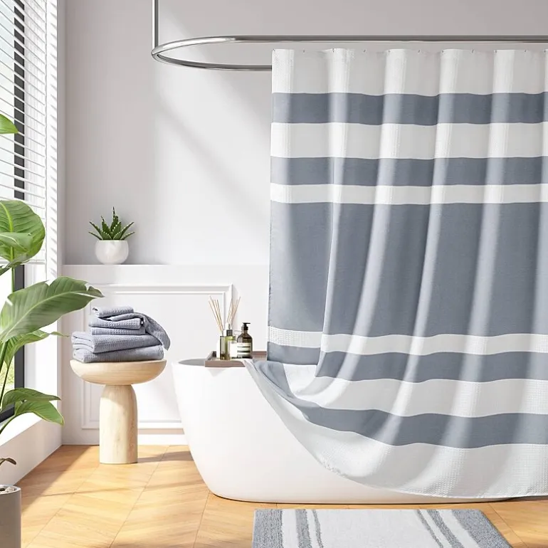 Madison Park Spa Waffle With 3m Treatment Shower Curtain
