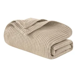 Madison Park Waffle Weave Cotton Lightweight Blanket