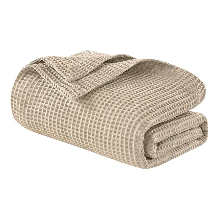 Madison Park Waffle Weave Cotton Lightweight Blanket