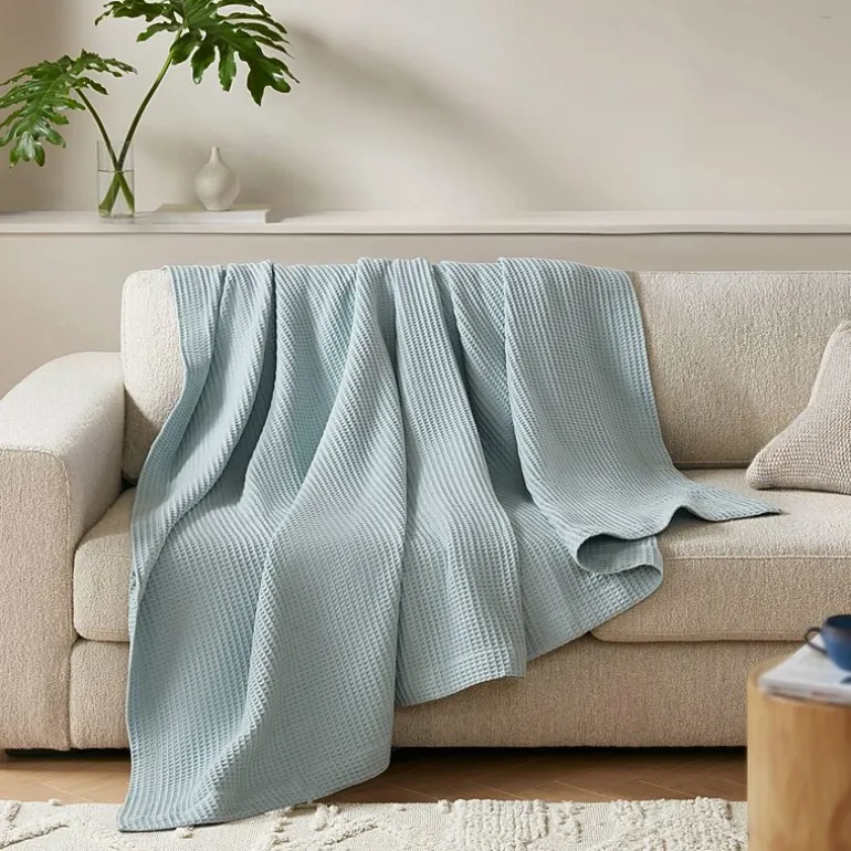 Madison Park Waffle Weave Cotton Lightweight Blanket