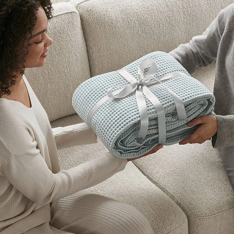 Madison Park Waffle Weave Cotton Lightweight Blanket