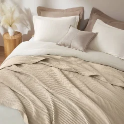 Madison Park Waffle Weave Cotton Lightweight Blanket
