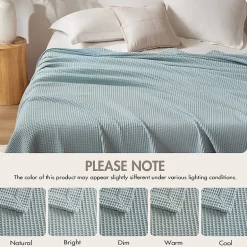 Madison Park Waffle Weave Cotton Lightweight Blanket