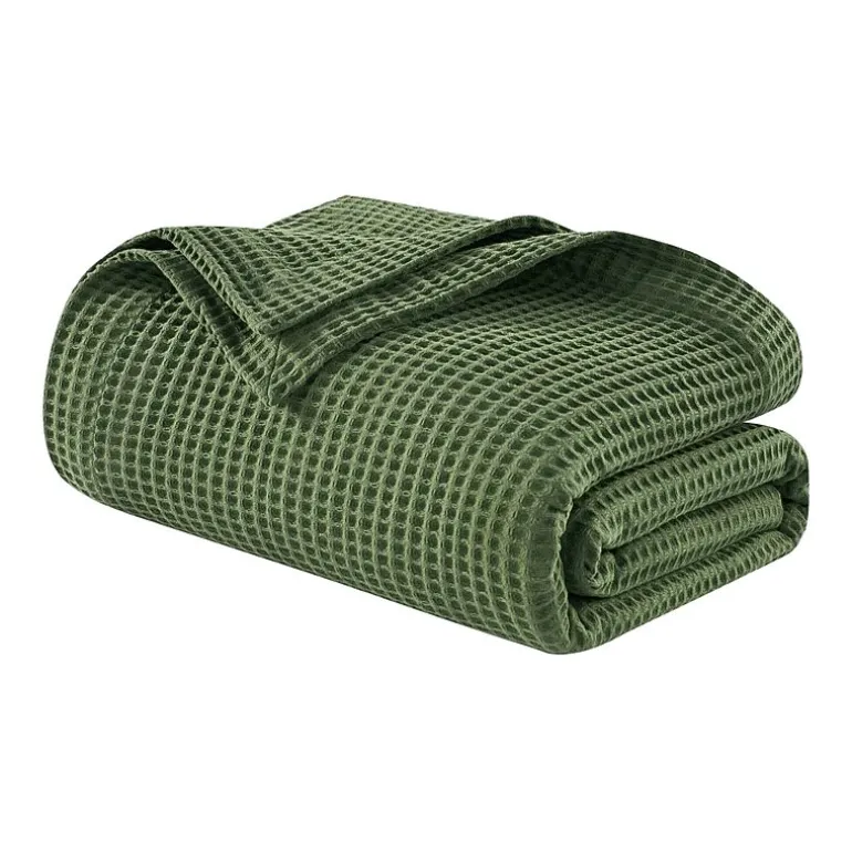 Madison Park Waffle Weave Cotton Lightweight Blanket