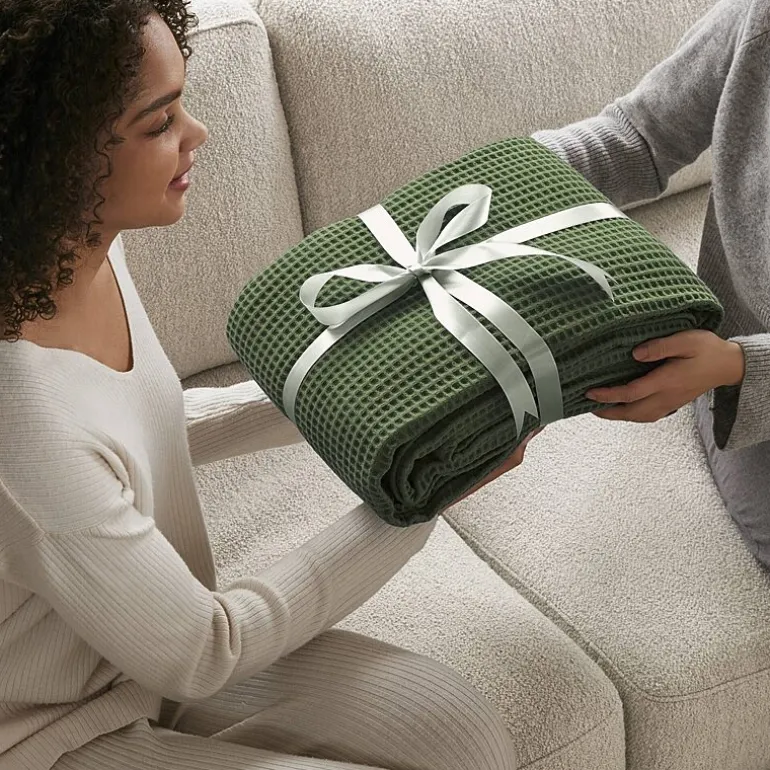 Madison Park Waffle Weave Cotton Lightweight Blanket