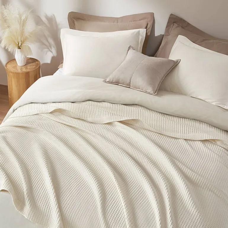 Madison Park Waffle Weave Cotton Lightweight Blanket