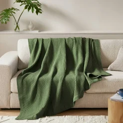 Madison Park Waffle Weave Cotton Lightweight Blanket