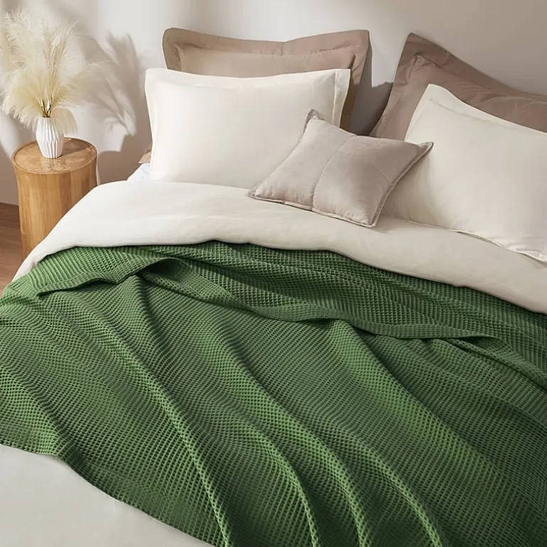 Madison Park Waffle Weave Cotton Lightweight Blanket