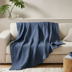 Madison Park Waffle Weave Cotton Lightweight Blanket