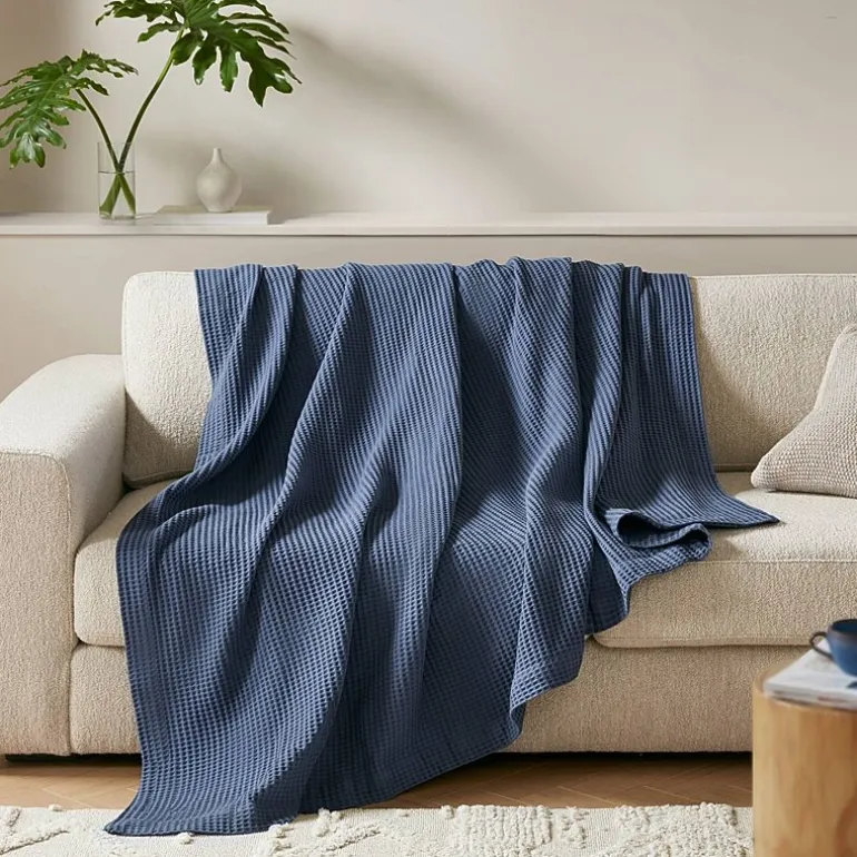 Madison Park Waffle Weave Cotton Lightweight Blanket