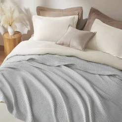 Madison Park Waffle Weave Cotton Lightweight Blanket