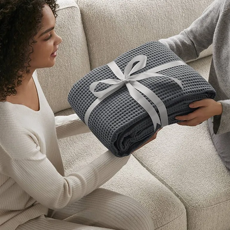 Madison Park Waffle Weave Cotton Lightweight Blanket