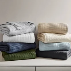 Madison Park Waffle Weave Cotton Lightweight Blanket