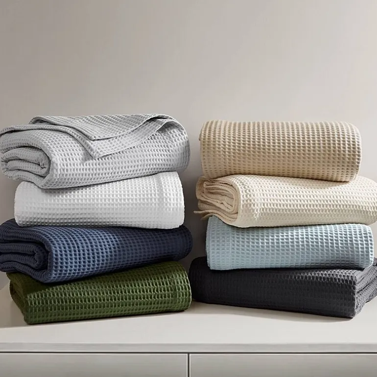 Madison Park Waffle Weave Cotton Lightweight Blanket