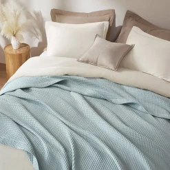 Madison Park Waffle Weave Cotton Lightweight Blanket
