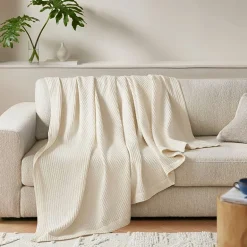 Madison Park Waffle Weave Cotton Lightweight Blanket