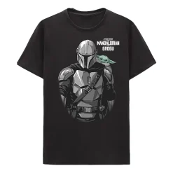 Mandalorian Little & Big Kid Boys Crew Neck Short Sleeve Regular Fit Star Wars Graphic T-Shirt