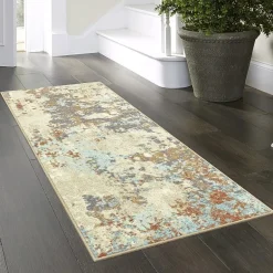 Maples Abstract Stone Rectangular Indoor Runner