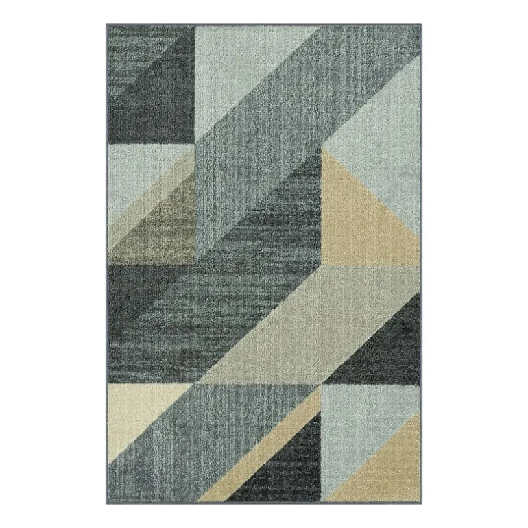 Maples Blue Geo Indoor Rectangular Accent Rug
