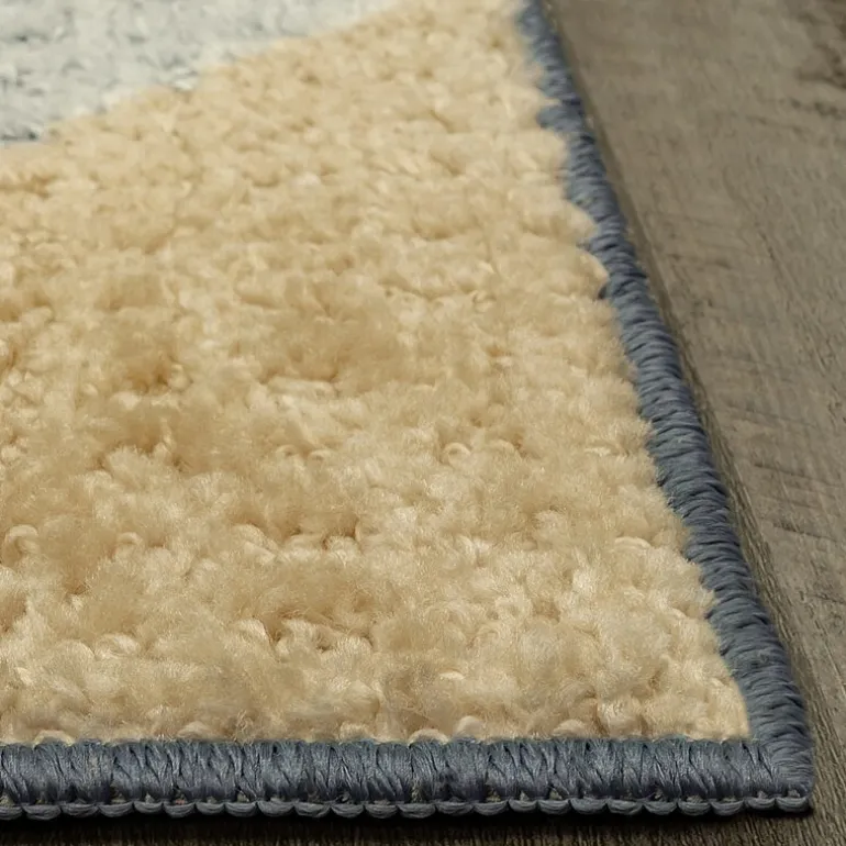 Maples Blue Geo Indoor Rectangular Accent Rug