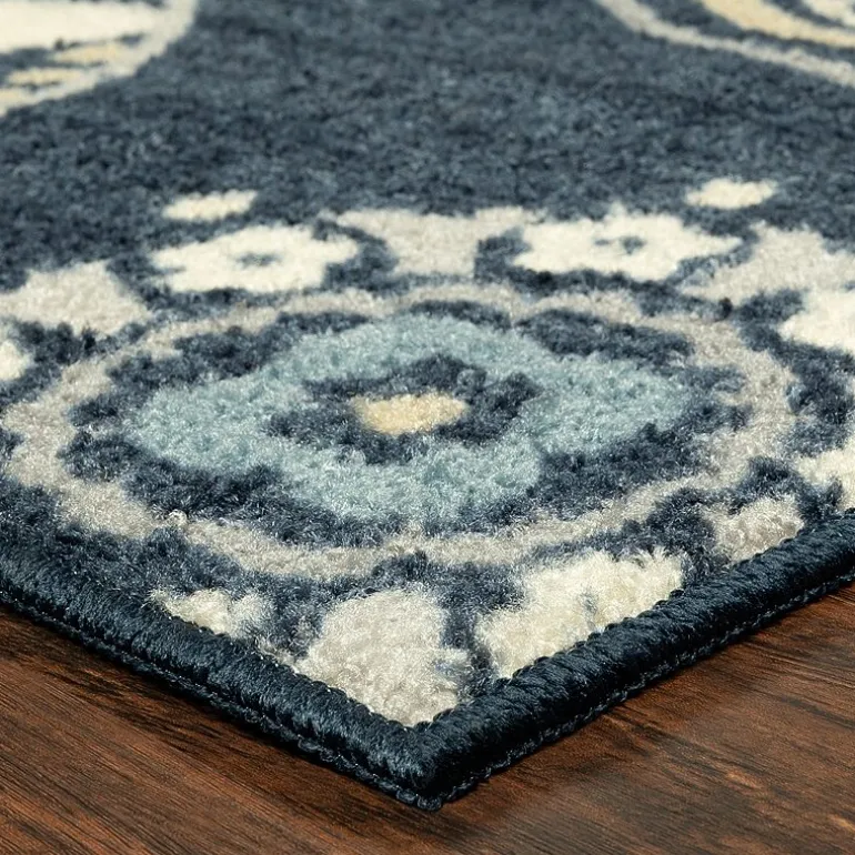 Maples Modern Floral Collection Washable Skid Resistant Indoor Rectangular Accent Rug