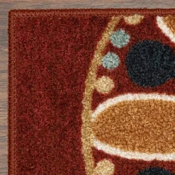 Maples Modern Floral Collection Washable Skid Resistant Indoor Rectangular Accent Rug