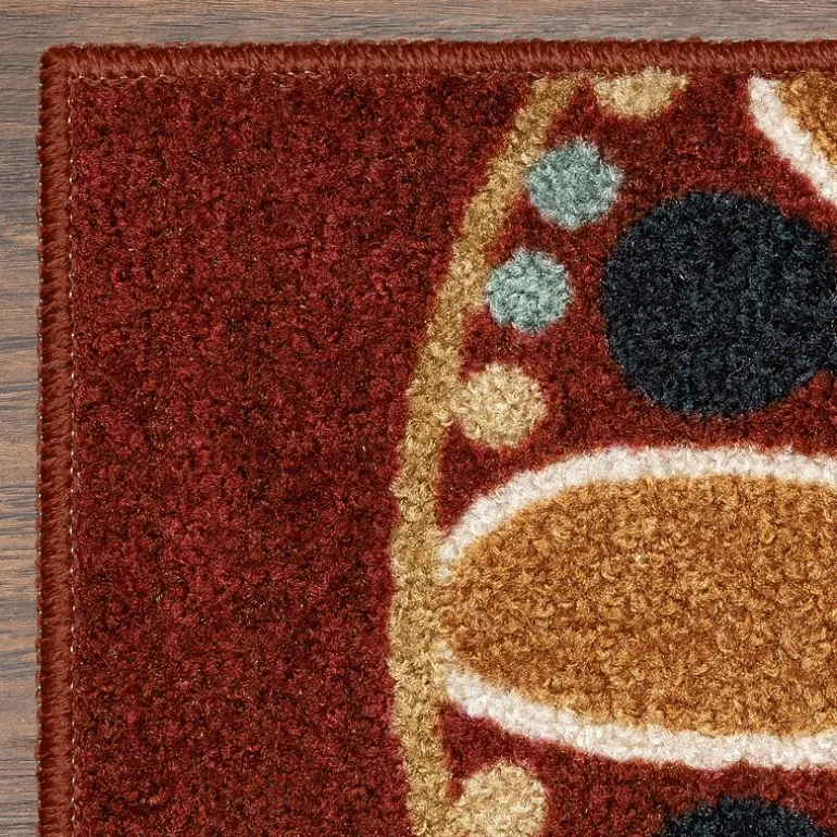Maples Modern Floral Collection Washable Skid Resistant Indoor Rectangular Accent Rug