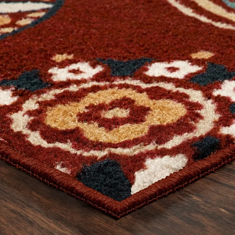 Maples Modern Floral Collection Washable Skid Resistant Indoor Rectangular Runner