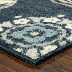 Maples Modern Floral Collection Skid Resistant Indoor Rectangular Area Rug