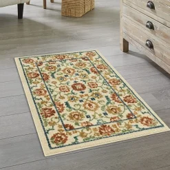 Maples Persian Tan Floral Indoor Rectangular Accent Rug
