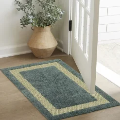 Maples Solid Cut and Loop Indoor Rectangular Accent Rug