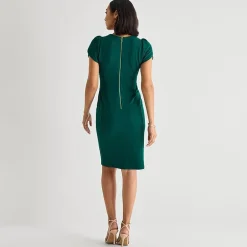 Marc New York Womens Square Neck Short Sleeve Sheath Dress