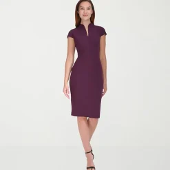 Marc New York Womens V Neck Short Sleeve Sheath Dress