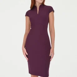 Marc New York Womens V Neck Short Sleeve Sheath Dress