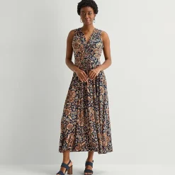 Marc New York Womens V Neck Sleeveless Maxi Dress