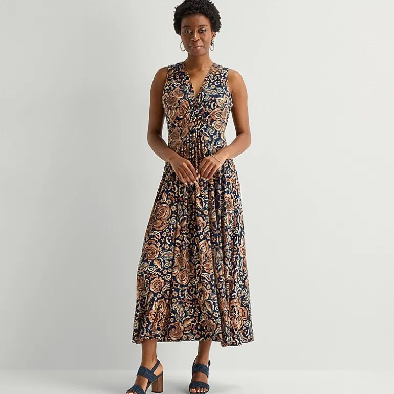 Marc New York Womens V Neck Sleeveless Maxi Dress