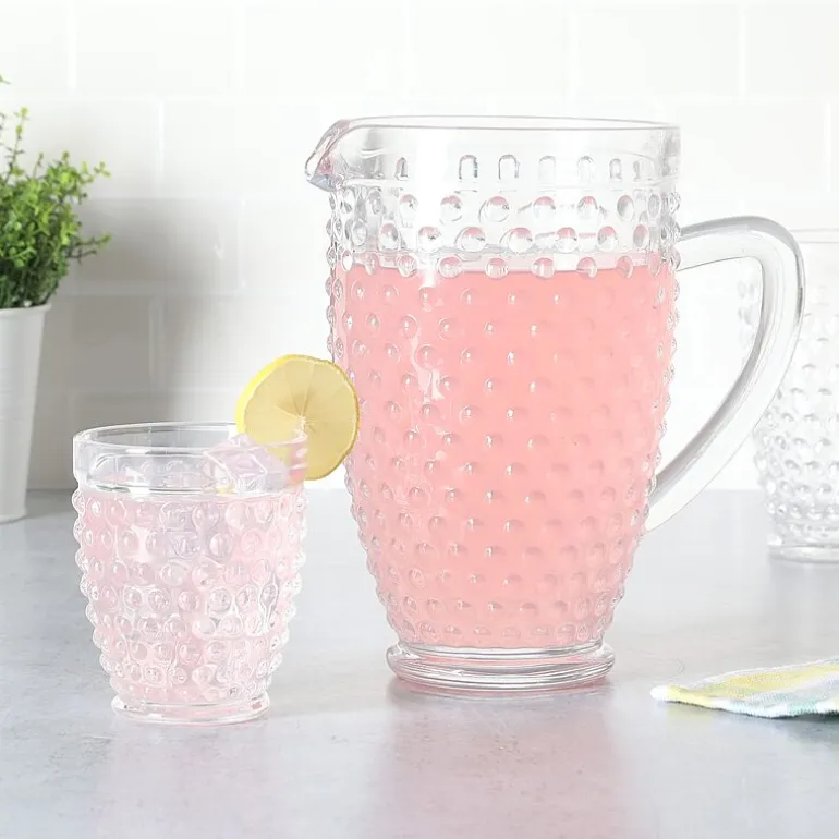 Martha Stewart Chauncey Hobnail Glass Serving Pitcher