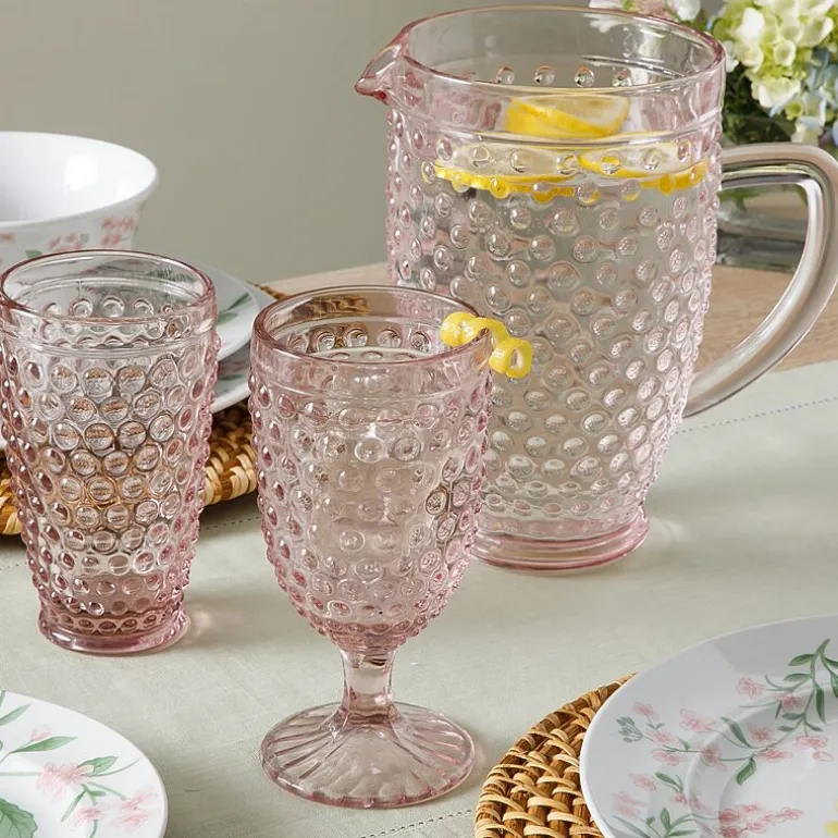 Martha Stewart Chauncey Hobnail Glass Serving Pitcher