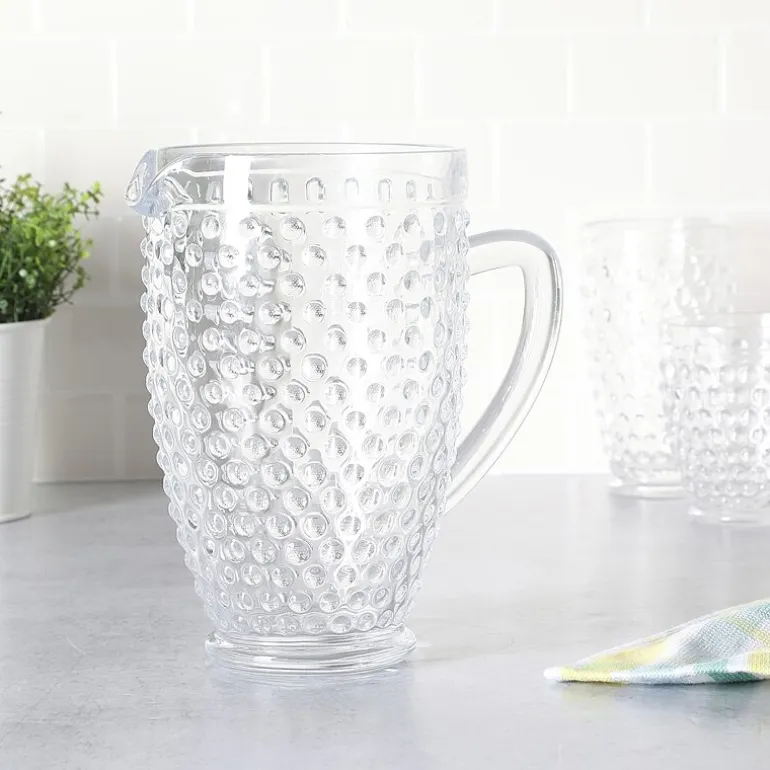 Martha Stewart Chauncey Hobnail Glass Serving Pitcher