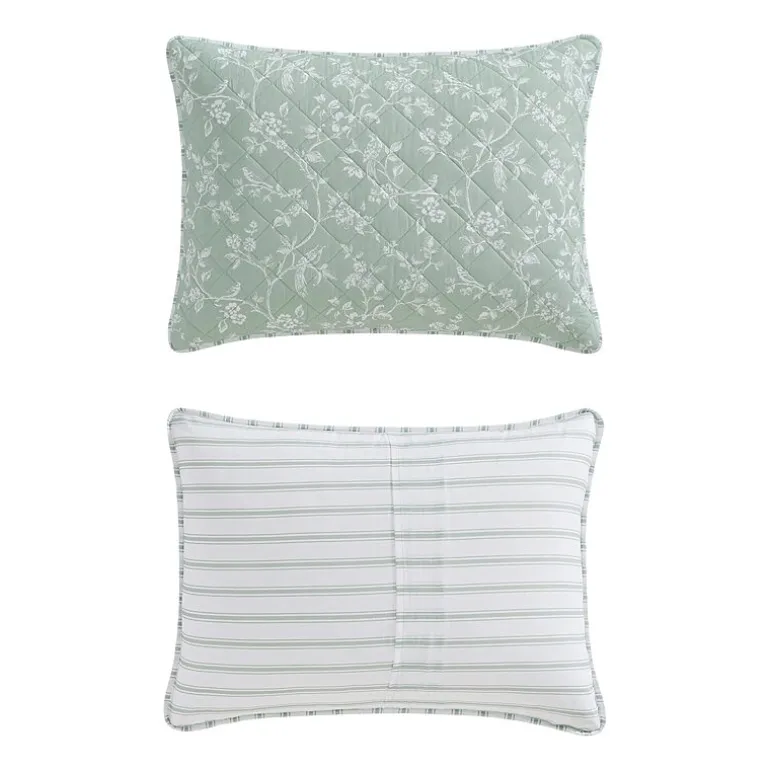 Martha Stewart French Bird Floral Easy Care Quilt Set